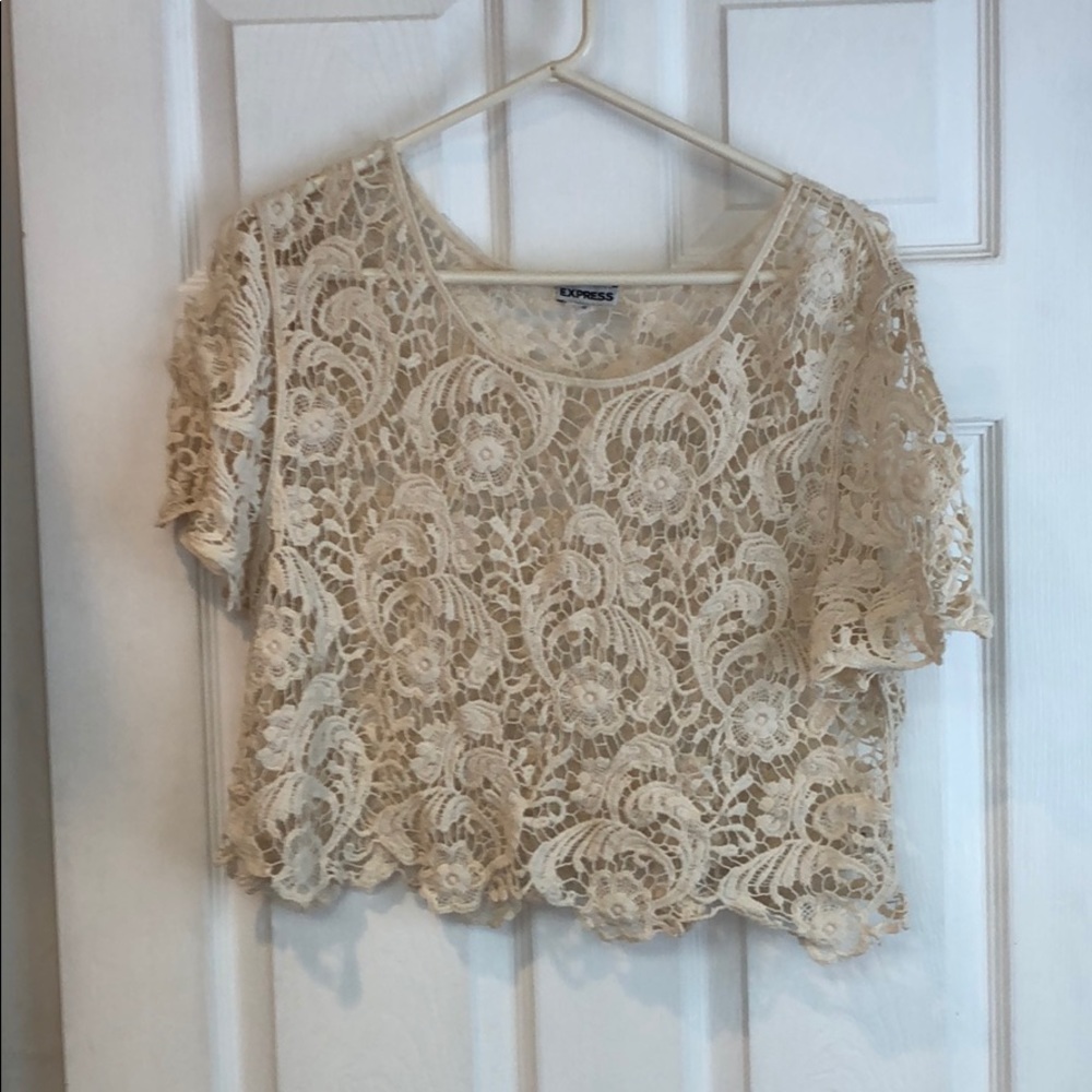 Cream Lace crop top